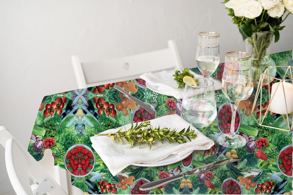 TC610611 6ga 54" Table Cloth,PVC Clear Flower Printing (35 Yard/Roll)