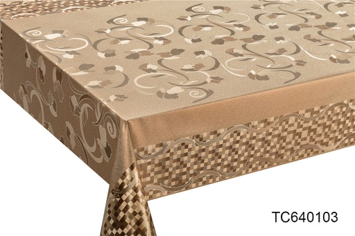 [TC640103] TC640103 300gsm 54" PVC Metallic Embossed Tablecloth (40 Yard/Roll)