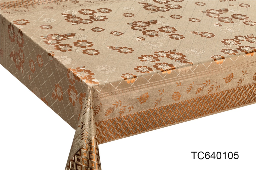 TC640105 300gsm 54" PVC Metallic Embossed Tablecloth (40 Yard/Roll)