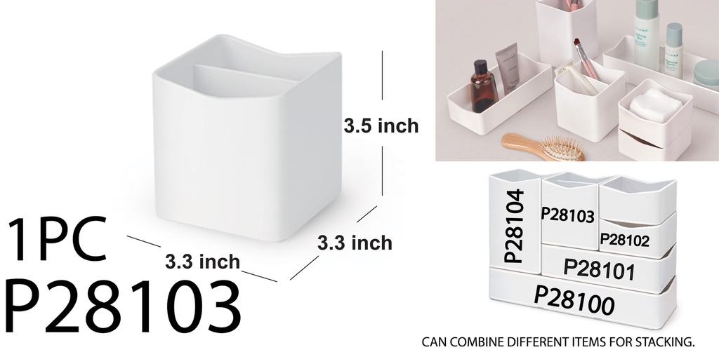 8.5 x 8.5 x 9cm Storage Box wiht Divider (48 pc/ctn)