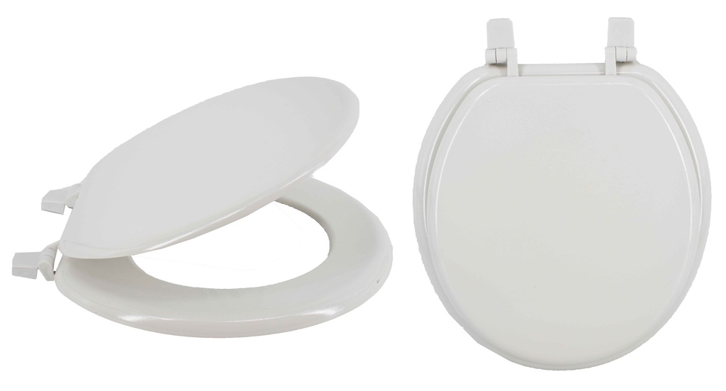 17" MDF Round White Moulded Wood Toilet Seat (6 pcs/ctn)