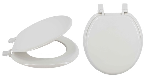 [BT0704] 17" MDF Round White Moulded Wood Toilet Seat (6 pcs/ctn)