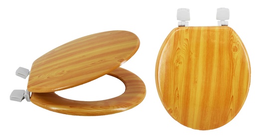 [BT0703] 17" MDF Toilet Seat, Natural Wood Color (6 pcs/ctn)