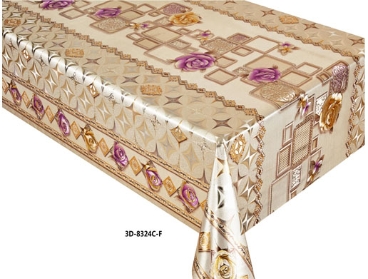 300gsm 54" PVC Metallic Embossed  Tablecloth (40 Yard/Roll)