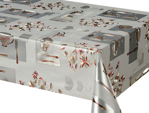300gsm 54" PVC Metallic Embossed  Tablecloth (40 Yard/Roll)