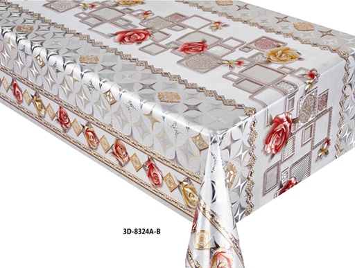 [TC670113] 300gsm 54" PVC Metallic Embossed  Tablecloth (40 Yard/Roll)