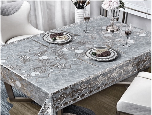 [TC670202] 300gsm 54" PVC Metallic Embossed  Tablecloth (40 Yard/Roll)