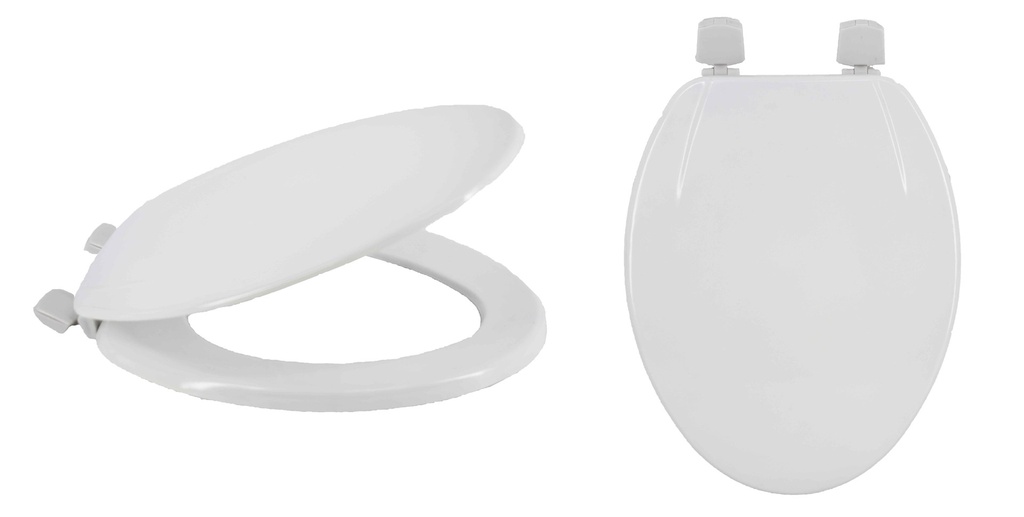 19" MDF White Elongated Toilet Seat (6 pcs/ctn)