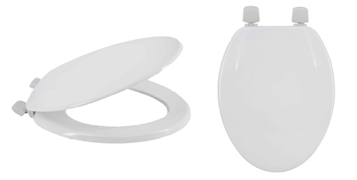 [BT0706] 19" MDF White Elongated Toilet Seat (6 pcs/ctn)