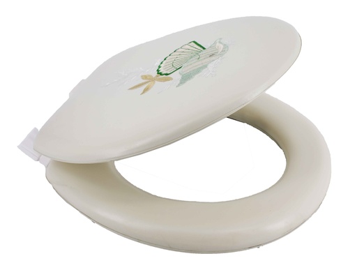 [BT0711] 17" Soft Beige Emboidered Toilet Seat (6 pcs/ctn)