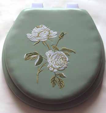 17&quot; Soft Lake Green Emboidered Toilet Seat (6 pcs/ctn)
