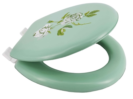 [BT0712] 17" Soft Lake Green Emboidered Toilet Seat (6 pcs/ctn)