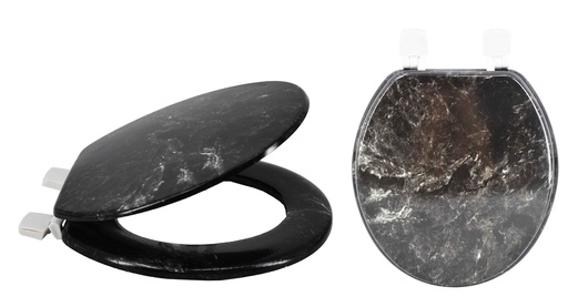 [BT0723] 17" MDF Black Marble Toilet Seat (6 pcs/ctn)