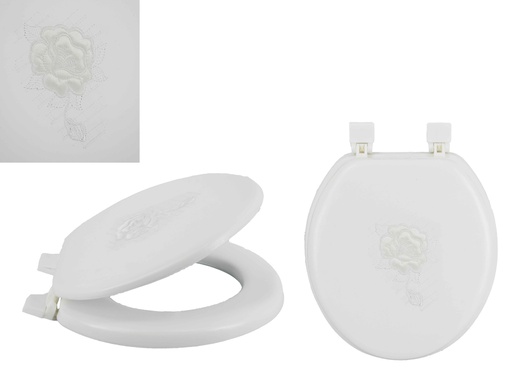 [BT0726] 17" Flower Embroidered Toilet Seat (6 pcs/ctn)