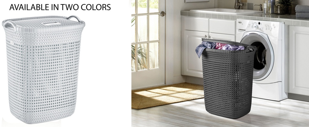 65 Liter Knit  Design Clothes Basket/Hamper(6 pc/ctn)