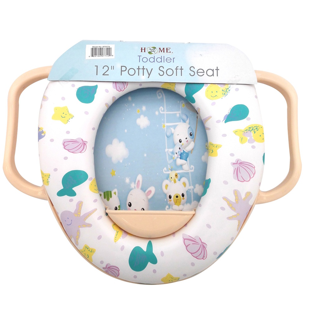 12&quot; Soft Toddler Toilet Seat with Handles (6 pcs/ctn)