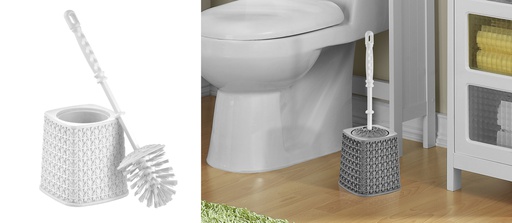 [16720] 14"(36cm)  Knit  Design Toilet Brush with Base (12 pc/ctn)
