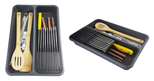 [71092] 2 Section Plastic Utensil Organizer (12 pc/ctn)
