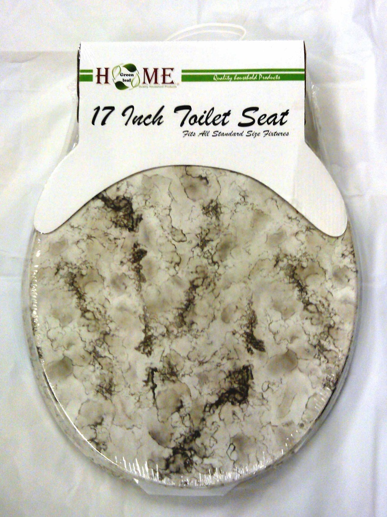 17" MDF White Marble Toilet Seat (6 pcs/ctn)