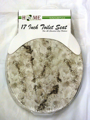 [BT0786] 17" MDF White Marble Toilet Seat (6 pcs/ctn)
