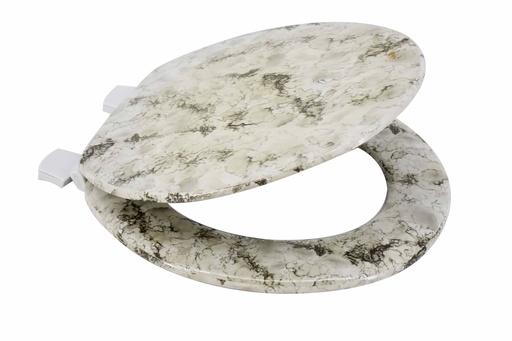 [BT0786] 17" MDF White Marble Toilet Seat (6 pcs/ctn)