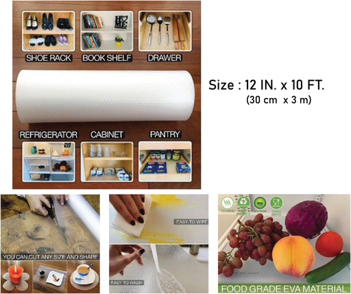 [TC103003] 30x3m Clear EVA Shelf Liner/Drawer Liner, 280gsm(24 roll/ctn)