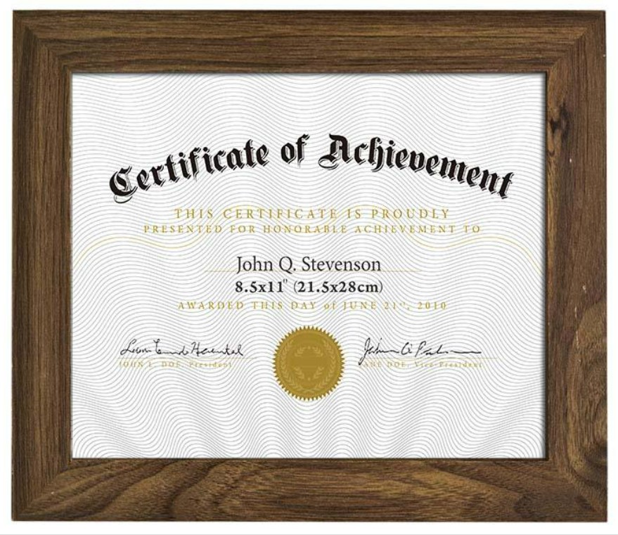8.5x11" MDF Mahogany Certificate Document Frame (12 pc/ctn)