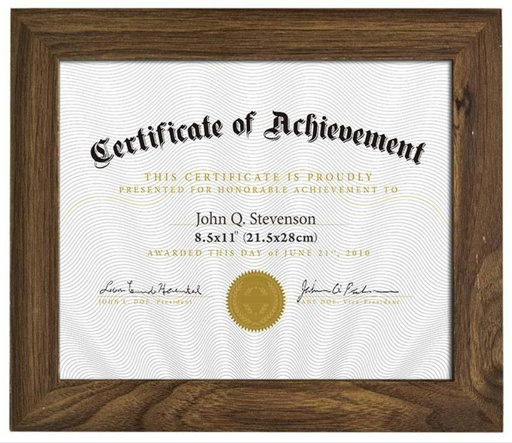 [H18002] 8.5x11" MDF Mahagony Certificate Document Frame (12 pc/ctn)
