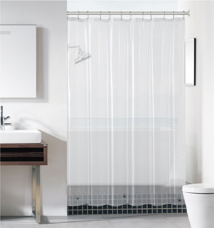 70"x72" PEVA Clear Shower Curtain with 3 Magnets, 70 GSM (36 pcs/ctn)