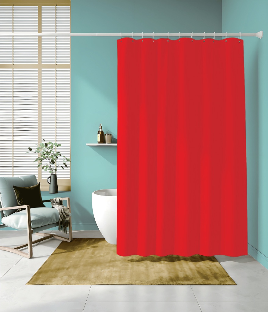 70 x 72" RED PVC SHOWER CURTAIN 83 GSM (24 pcs/ctn)