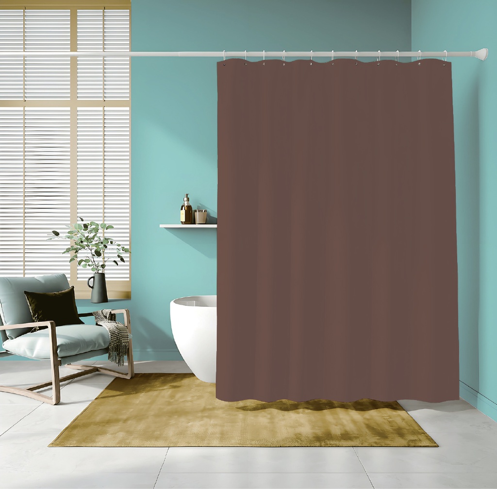 70 x 72" BROWN PVC SHOWER CURTAIN 83 GSM (24 pcs/ctn)