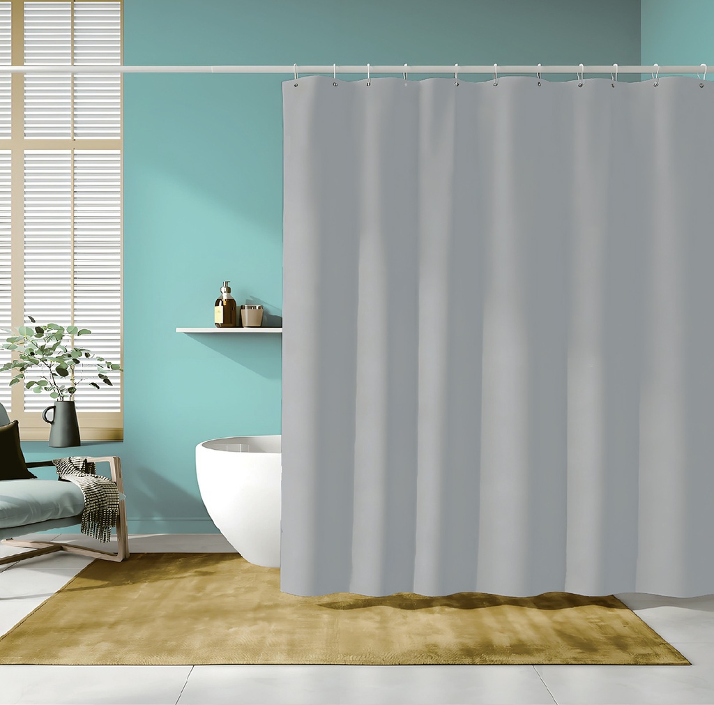 70 x 72" GREY PVC SHOWER CURTAIN 83 GSM (24 pcs/ctn)