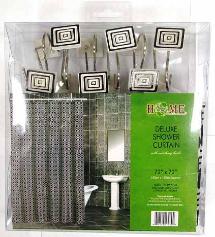 70 x 72" NAVY BLUE PVC SHOWER CURTAIN 83 GSM (24 pcs/ctn)