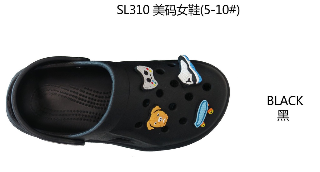 Unisex Slippers, black (24 pc/ctn)