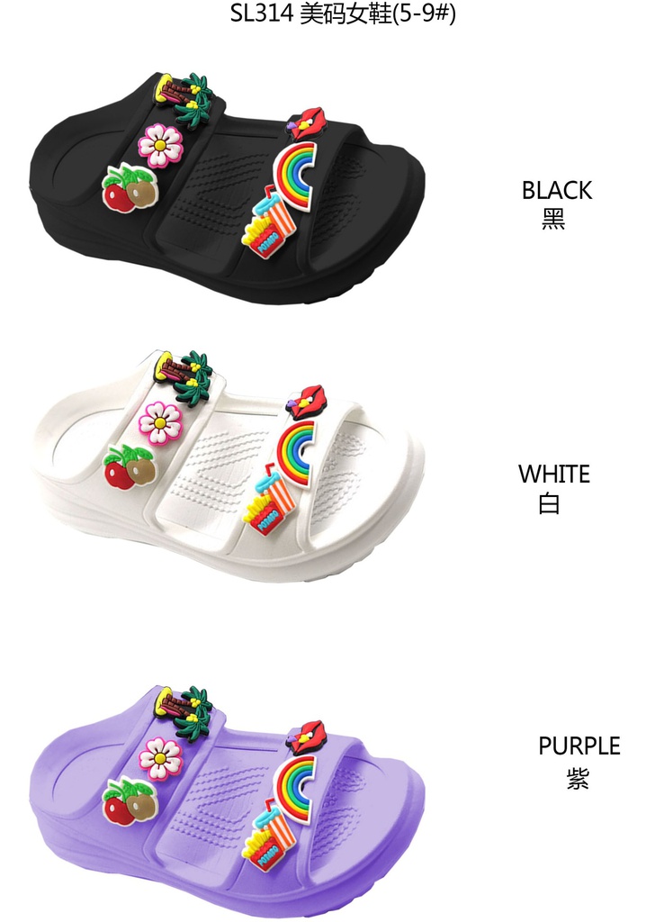 Unisex Slippers, Strip Style, Mixed Colors (24 pc/ctn)