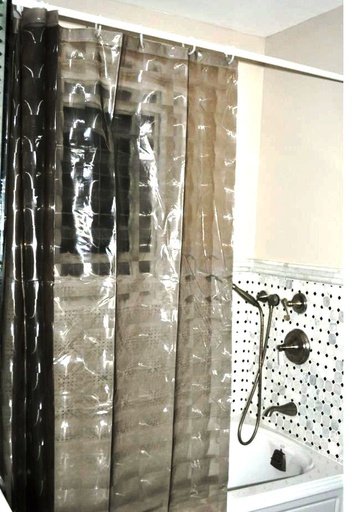 [BT1770] EVA BIg Squares Embossed Shower Curtain (12 sets/ctn)