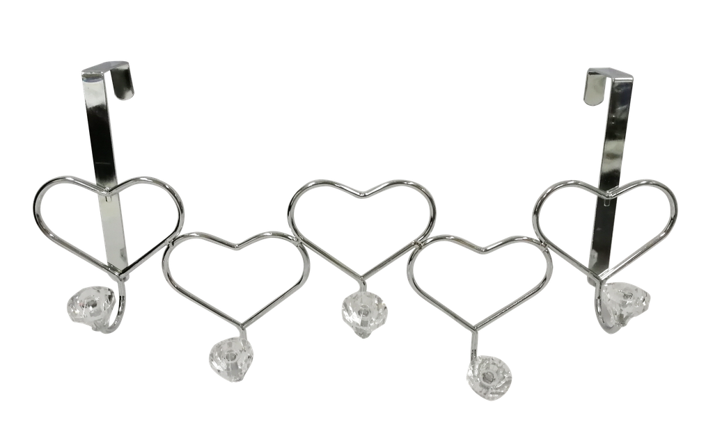 5 Head Heart Shape Over-the-Door Hooks (12 pcs/ctn)