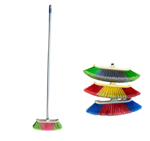 [C21-10485] Italian Colorful Broom w. Metal Handle (20 pc/ctn)