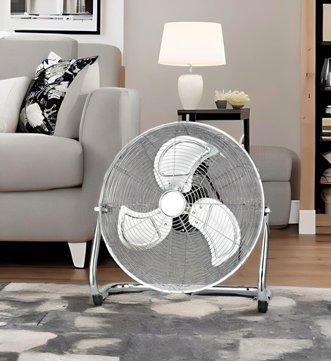 [8069] 20" Industrial Chrome Floor Fan, UL Plug, 150W (1 pc/ctn)