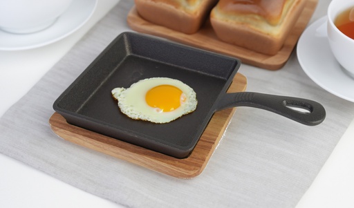 [4507] 14cm Mini Cast Iron Fry Pan, Square (6 pc/ctn)