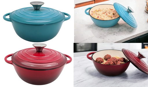 [4503-24] 24cm Enamel Cast Iron Casserole (2 pc/ctn)