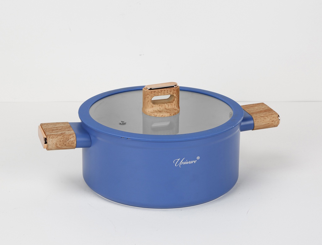 9.5"(24cm) Non-Stick Alum. Sauce Pan w Glass Lid, Induction Compatible Bottom(4 pc/ctn)