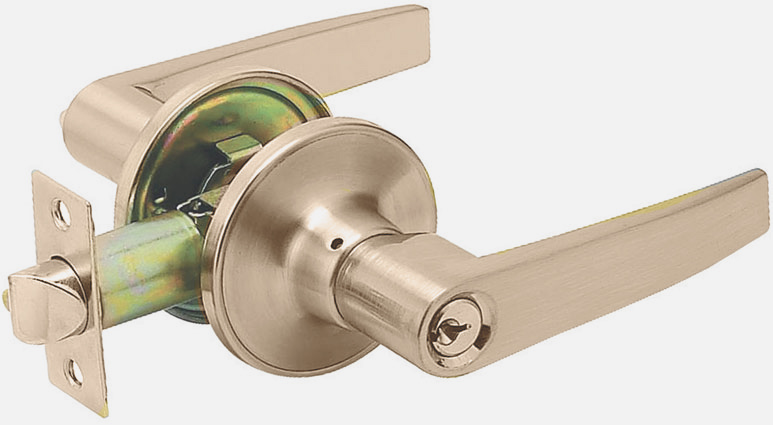 Golden Tubular Lever Door Handle Lock and Key Set (12 sets/ctn)