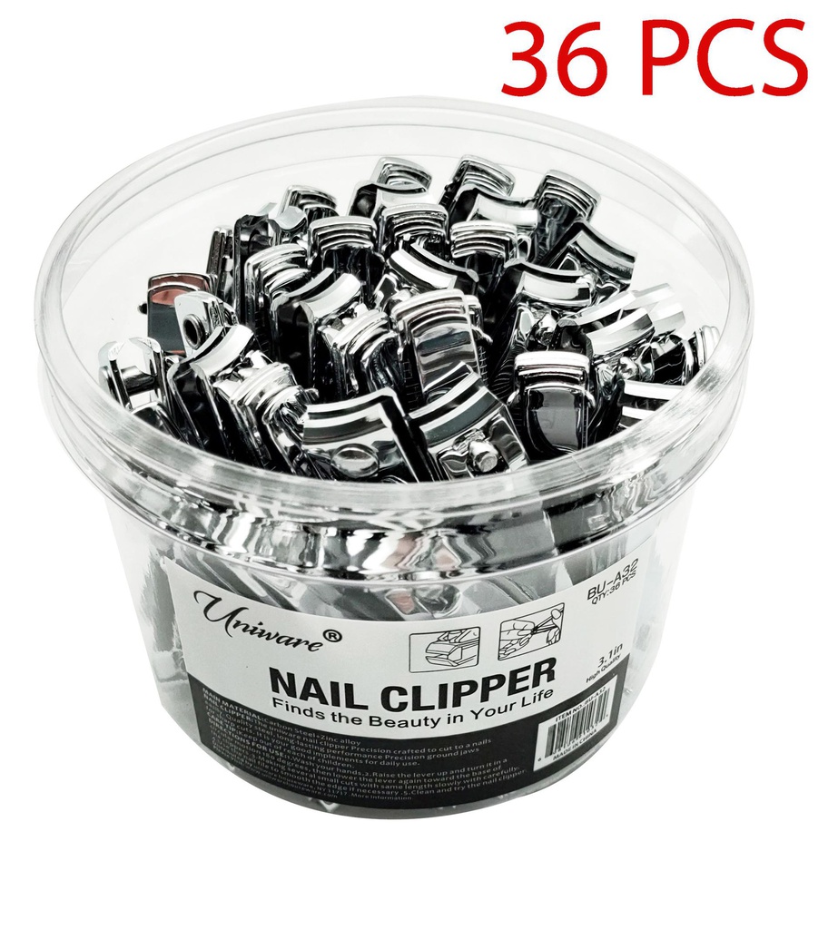 Stainless Steel Nail Clipper - Whole Container 36pc (12 sets/ctn)