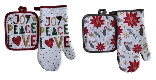 [C21-00054] 2pc Kitchen Set, 7"x13" Oven Mitt with 7"x8" Pot Holder (96 pc/ctn)