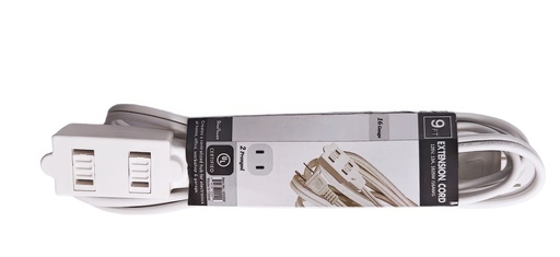 [HT2209] 9 Feet 2 Conductor Indoor Extension Cord, UL Certified (48 pc/ctn)