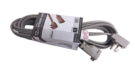 [HT2312] 12 Feet 3 Conductor Extension Cord, 14 AWG, UL Certified (24 pcs/ctn)