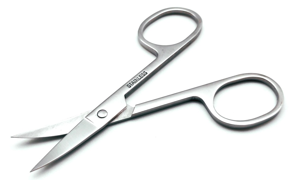 Stainless Steel Curved Eyebrow Scissors (576 sets/ctn)