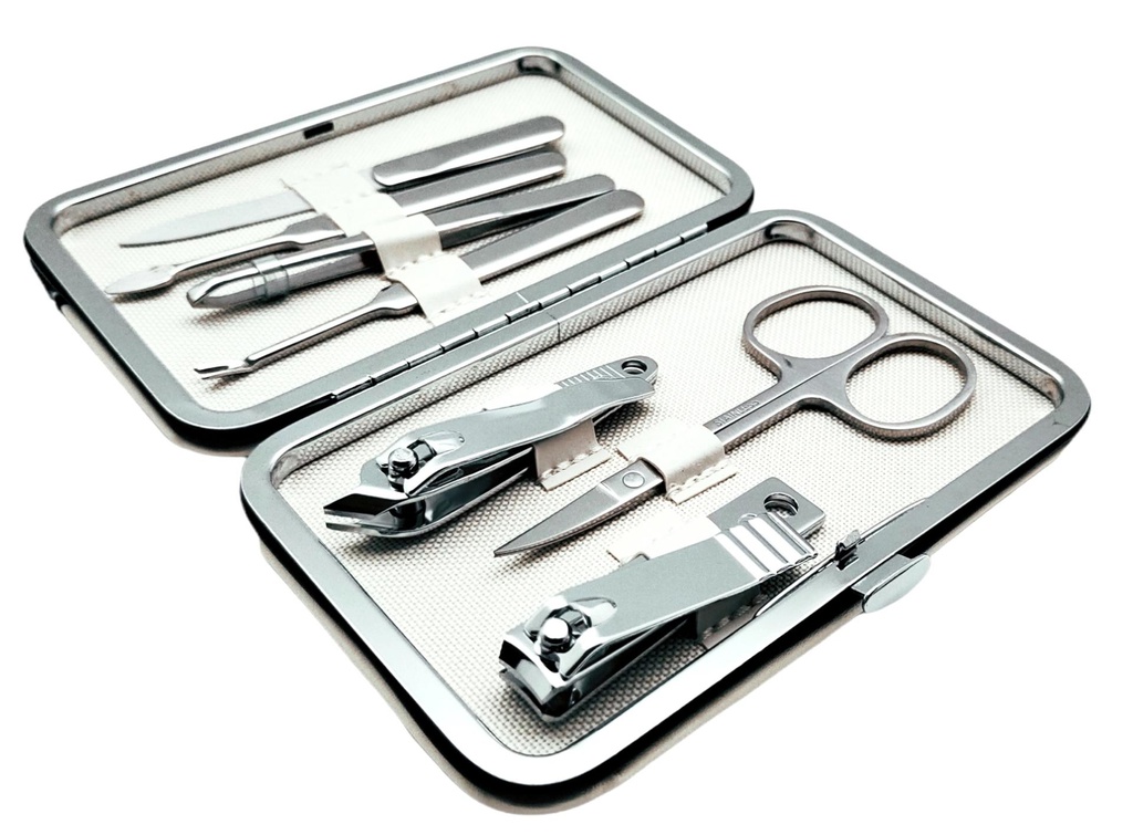 7 pc Stainless Steel Manicure Set with Case (120 sets/ctn)