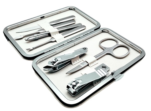 [BU307] 7 pc Stainless Steel Manicure Set with Case (120 sets/ctn)